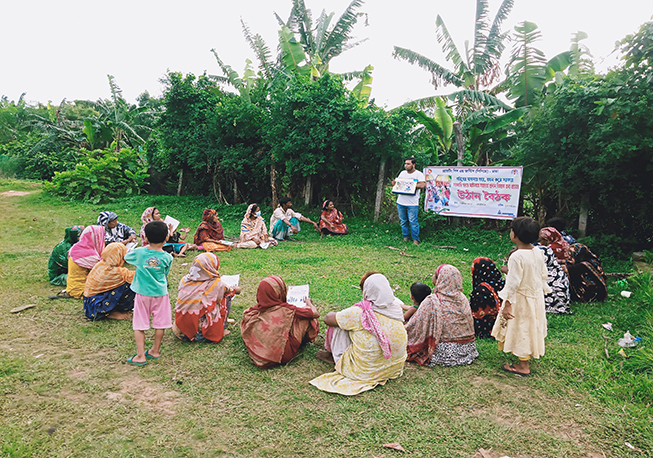 Courtyard meeting in Sakta union under Keraniganj Upazila