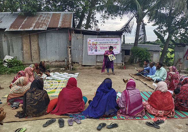 Courtyard meeting in 5 no word, Sholla union under Nawabganj Upazila