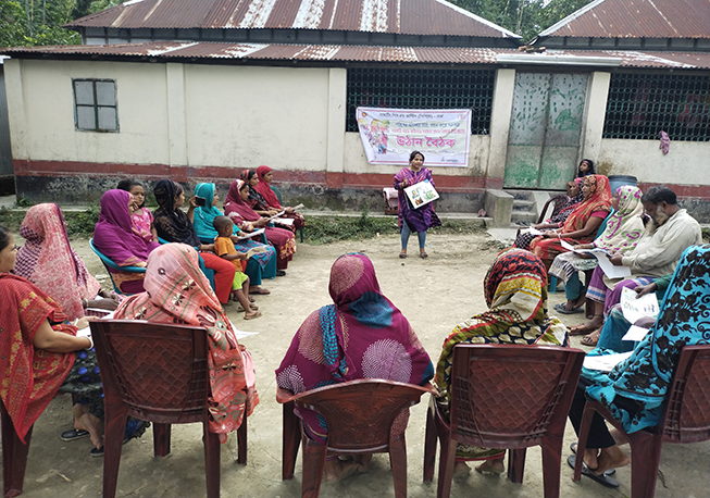 Courtyard meeting in 6 no word, Sholla union under Nawabganj Upazila