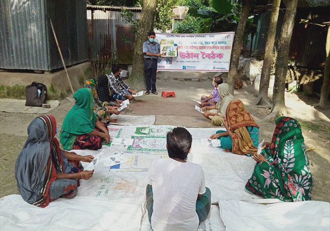 Courtyard meeting in Jalsha, Gangutia Union under Dhamrai Upazila