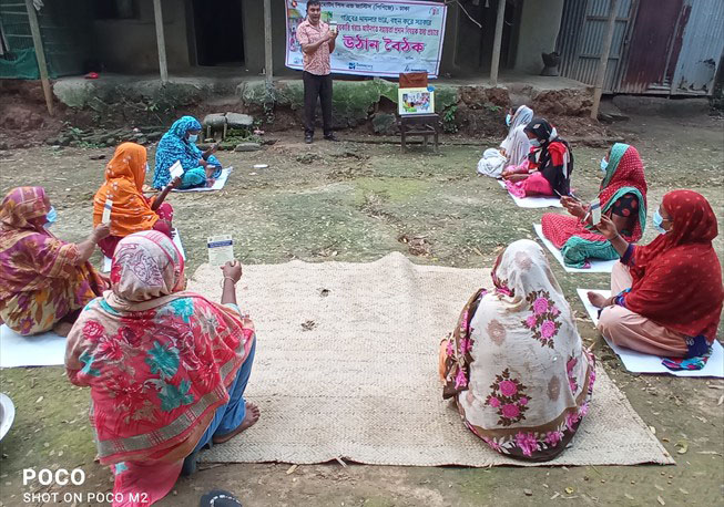 Courtyard meeting in west para, Bhakurta Union. Savar, Dhaka