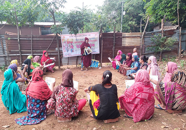 Courtyard meeting in  06 no ward, Agla Union under Nawabganj Upazila, Dhaka