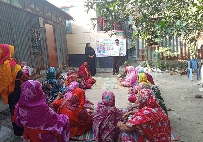 Courtyard meeting in panpara, Tetuljhora union under Savar Upazila, Dhaka