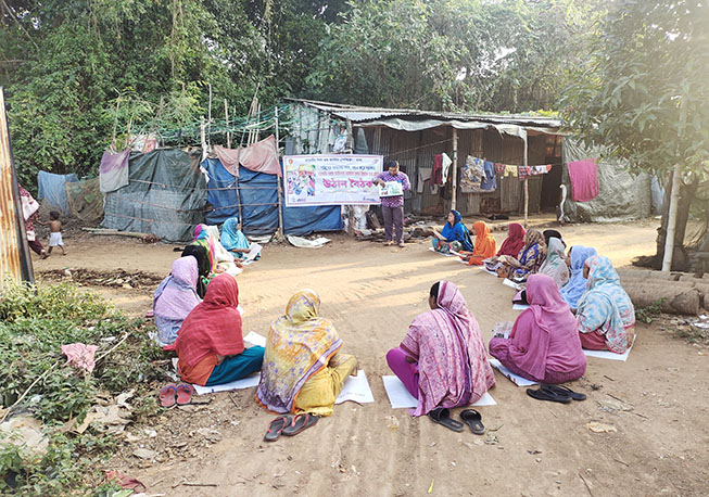 Courtyard meeting in 3 no ward, Hazratpur union under Keraniganj Upazila