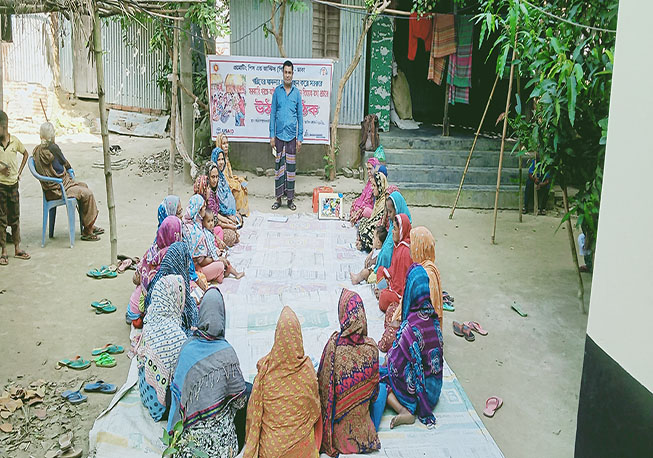 Courtyard meeting in Gangutia Union under Dhamrai Upazila