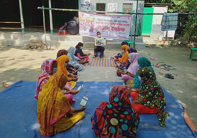Courtyard meeting in Rowail Union under Dhamrai Upazila, Dhaka