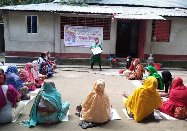 Courtyard meeting in Boro shamshabad, Kalakopa union under Nawabganj Upazila, Dhaka