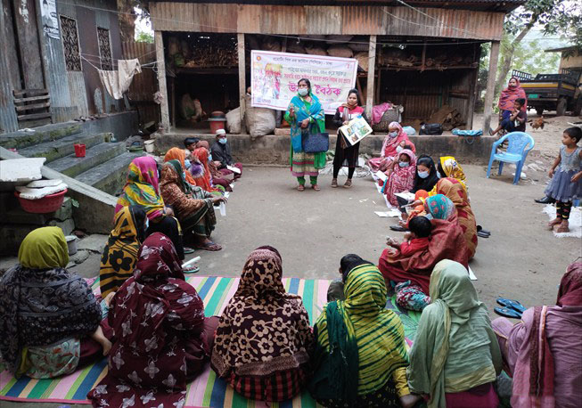 Courtyard meeting in Kalakopa union under Nawabganj Upazila, Dhaka