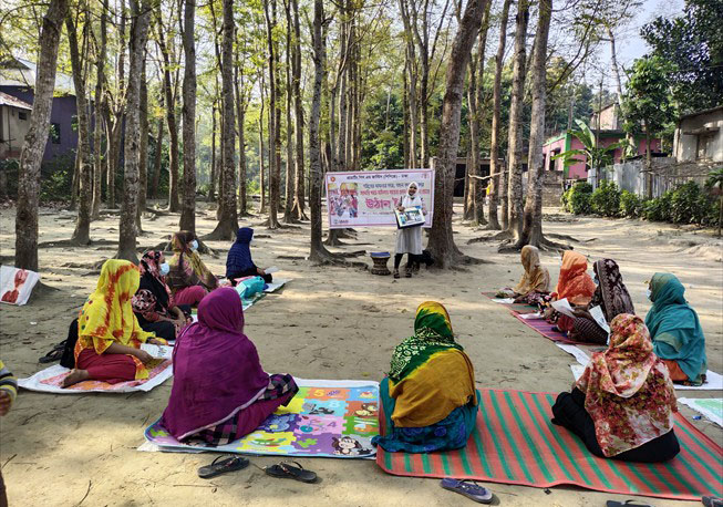 Courtyard meeting in Galimpur union under Nawabganj Upazila