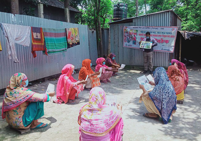 Courtyard meeting in  west lakirchor, Ruhitpur union under Keraniganj Upazila, Dhaka