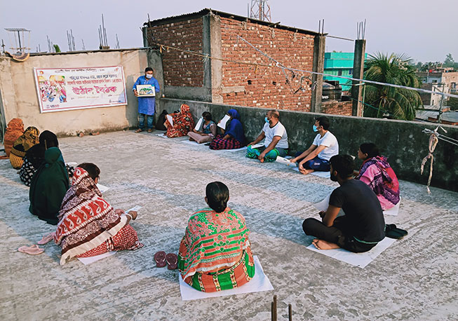 Courtyard meeting in Razabari , Basta Union under Keraniganj Upazila
