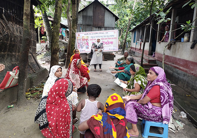 Courtyard meeting in 1 no ward, Jontail Union under Nawabganj Upazila