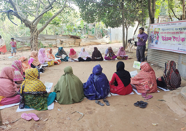 Courtyard meeting in 2 no ward, Hazratpur union under Keraniganj Upazila