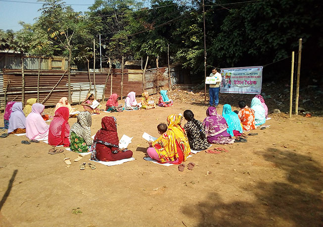 Courtyard meeting in aksail Kalatia union under Keraniganj Upazila