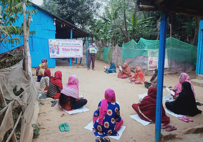 Courtyard meeting in Kalatia union under Keraniganj Upazila, Dhaka