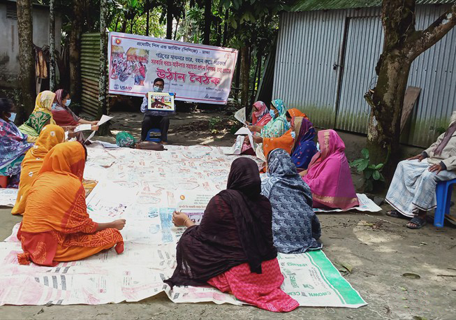 Courtyard meeting in Chauhati union under Dhamrai Upazila