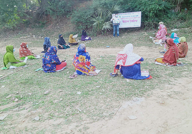 Courtyard meeting in Sakta union under Keraniganj Upazila